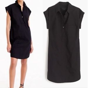 J.Crew Black Cotton Poplin Shirt Dress, Medium